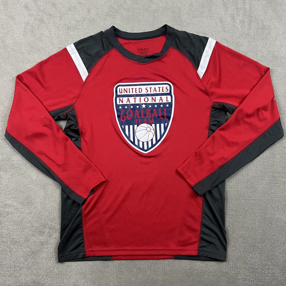 Augusta USA National Goalball Team Jersey Mens Medium Red Long Sleeve Athletic